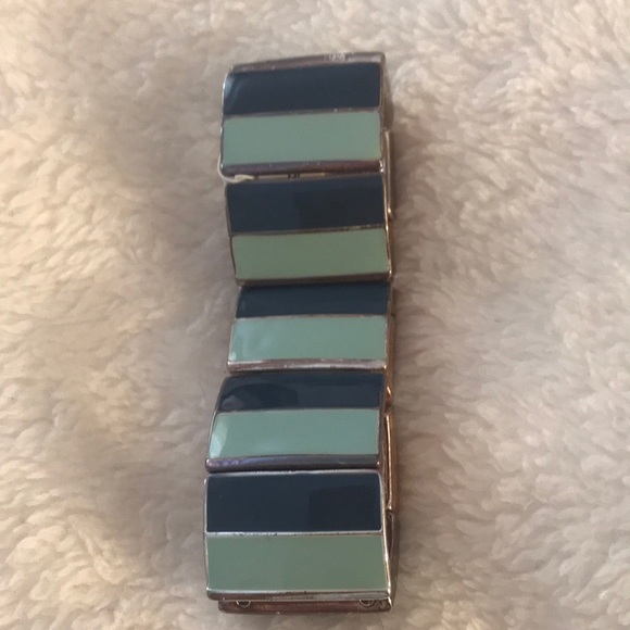 Dark & Light Blue Enamel and Silver Edge Bracelet - Picture 2 of 6